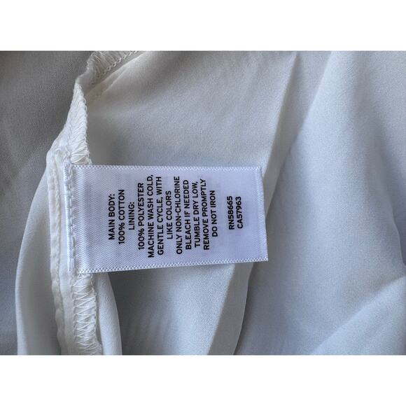 Caslon Striped Cotton Midi Dress Gray White Sleeveless Ruffle Summer M coastal - Picture 7 of 9